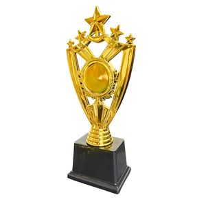 Trofeo de Lujo con Estrella Dorada, Premio de Campeonato Premium con Diseño de Múltiples Estrellas y Base Negra Elegante para Deportes - Product Image 1