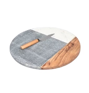 Planche à découper ronde en marbre de haute qualité Planche à fromage de qualité supérieure Planche à découper en marbre fantaisie à prix imbattable - Product Image 1