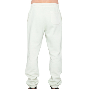 <b>Men's</b> <b>White</b> Cotton Sweatpants Elastic Waist Drawstring Casual Joggers Midweight Plain Dyed Autumn Wear - Product Image 3