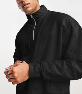 เสื้อสเวตเชิ้ตผู้ชายแบบซิป 1/4  ผ้าเฟรนช์เทอร์รี่เนื้อหนัก 380 GSM คุณภาพสูง ผลิตตามแบบ OEM  ออกแบบโลโก้ตามสั่ง  ขนาดตามสั่ง  ผ้าฝ้าย 100%  ทรงโอเวอร์ไซส์ - Product Image 5