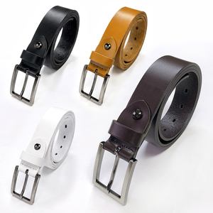 Ceinture décontractée en cuir véritable italien fabriquée en Corée, largeur 33 mm, longueur 110 cm, HN06 - Product Image 5