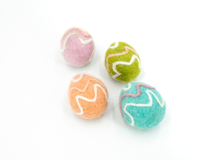 Wholesale Handmade Wool Felt Striped <b>Easter</b> Egg <b>Ornaments</b> for Decorations, Egg Hunt and Seasonal Craft Supply - Product Image 2