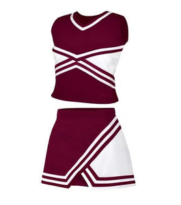 Conjunto de uniforme de animadora morado con falda con ribetes plateados y top corto para mujer, disfraz de baile para adultos, transpirable y de secado rápido. - Product Image 4