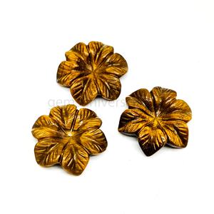 Perles de pierre naturelle œil de tigre sculptées en forme de fleur, breloques de 23 mm, pierres lâches sculptées en forme de fleurs pour la fabrication de bijoux, vente en gros - Product Image 2