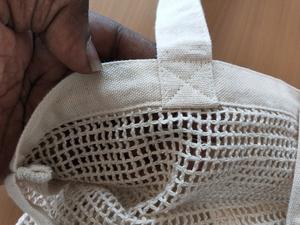 Sac fourre-tout en coton à mailles larges avec logo personnalisé, sac de courses en filet pour légumes, fruits, emballage alimentaire, sacs en filet promotionnels - Product Image 5