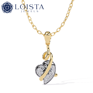 LOISTA Women's Heart Cut Diamond Pendant Necklace <b>Silver</b> Romantic Style Everyday Wear - Product Image 3