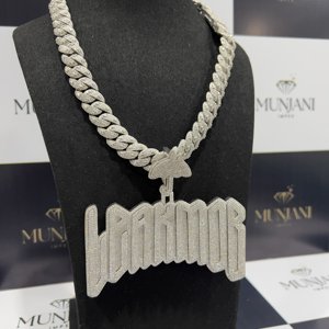 Collar con Colgante de Moissanita VVS, Chapado en Oro, Diseño Único con Eslabones Personalizados, Cadenas Hip Hop, Collares de Moda para Fiestas - Product Image 5