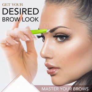 แหนบสแตนเลสสีเขียวปลายเฉียง ขนาด 4 นิ้ว สำหรับถอนขนหน้าผากและขนคิ้ว - Product Image 2