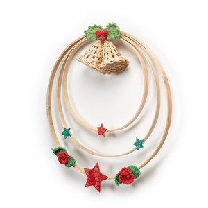 พวงหรีดหวายทรงกลมแบบรักษ์โลกจากเวียดนาม สำหรับตกแต่งประตูหน้าบ้านในช่วงคริสต์มาส - Product Image 1