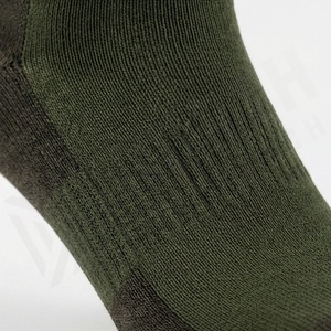 Crew <b>Socks</b> Olive Green Solid Knitted Cotton Breathable Casual Daily Wear Adult Autumn Standard Thickness - Product Image 5