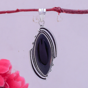 Colgante de Ónix Negro Natural, Plata de Ley 925, Joyería con Piedra Preciosa de Ónix Negro, Hermoso Colgante para Ella - Product Image 2