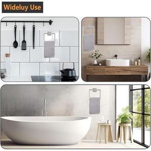 Portasciugamani Quadrato in Acciaio Inox SUS 304 dal Design Moderno, Porta Asciugamani Ispessito con Pratici Supporti per il Bagno - Product Image 5