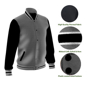 Nouvelle Veste de Baseball Varsity pour Hommes, Design Moderne, Couleur Unie, 100% Coton, Col Montant, Streetwear, Hiver, Haute Qualité - Product Image 3
