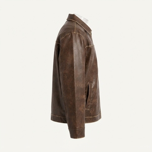 Blouson Bomber en Cuir Véritable pour Homme, Style Motard Classique, à Capuche, Imperméable, Séchage Rapide, Mode Moto et Plein Air - Product Image 2
