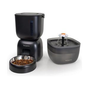 เครื่องให้อาหารแมวอัตโนมัติและเครื่องจ่ายน้ำแมว FW1, เครื่องจ่ายอาหารแมวแบบใช้สายไฟหรือแบตเตอรี่พร้อมตัวตั้งเวลา - ฝาปิดแบบล็อค - Product Image 1