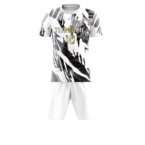 Ensemble de maillots de football en polyester respirant, impression numérique, uniforme de football court, vêtements de sport personnalisés pour équipe, vente en gros OEM, impression de logo - Product Image 4