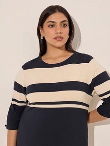 OEM/ODM 2025 <b>Women's</b> Cropped Crewneck Tee Soft Cotton-Blend True <b>White</b> Comfortable <b>Short</b> <b>Sleeve</b> Casual Wear Plus Size Embroidery - Product Image 4