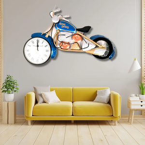 KREATIVE HOUSE Metal Handcrafted Motorcycle Table <b>Clock</b> | <b>Hand</b> Painted Vintage Bike Design Figurine | Decorative Desk <b>Clock</b> for - Product Image 4