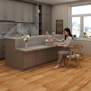กระเบื้องปูพื้นลายไม้สีเทาแบบสุ่ม ขนาด 200x1200 มม. ผิวมันเงา หนา 12 มม. ป้องกันแบคทีเรีย กันลื่น ทนไฟ ดูเป็นธรรมชาติ - Product Image 2