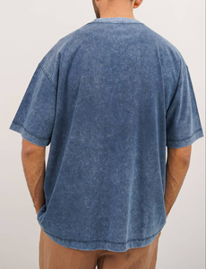 2026 Men's Oversized Washed Cotton T-<b>Shirt</b> O-Neck Short Sleeve Solid Color Casual Wear Custom Logo T-<b>Shirt</b> For Men's - Product Image 4