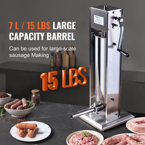 Insaccatrice Manuale a Doppia Velocità 7 L/15 LBS, Insaccatrice Verticale per Carne in Acciaio Inox 304 per Uso Alimentare, per la Preparazione di Salsicce - Product Image 4