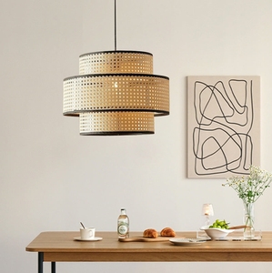 Lámpara de Bambú Tejida Natural Más Vendida, Lámpara Colgante de Mimbre Económica al por Mayor para Decoración del Hogar y Restaurantes - Product Image 5