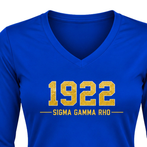 Camiseta de Manga Larga Personalizada para Mujer con Letras Griegas de Sigma Gamma Rho, Cuello Redondo, Informal, de Algodón, Venta al Por Mayor - Product Image 3