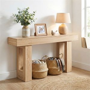 63\" Farmhouse <b>Console</b> <b>Table</b> with Spacious Bottom <b>Storage</b> Narrow Entryway <b>Table</b> - Product Image 3