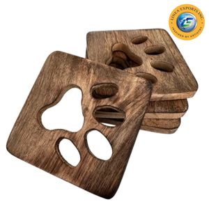 Linea expoRes inc Natural Wood Walnut Coasters Eco-Friendly Country Style <b>Epoxy</b> <b>Resin</b> Natural Wood for Stylish Functional <b>Table</b> - Product Image 3