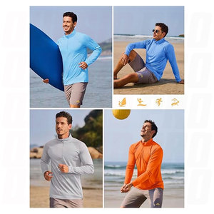 เสื้อแขนยาวผู้ชายสำหรับออกกำลังกาย ซิป ¼  ป้องกันแสงแดด UPF 50+ เสื้อยืดวิ่งกลางแจ้ง ระบายเหงื่อได้ดี - Product Image 5