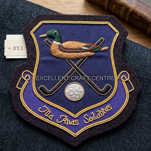 Custom HAND Embroidered CLUB SD-58 Badge With Anchor And Laurel Wreath <b>Sew</b>-On Fabric Patch For Uniform Garment - Product Image 5
