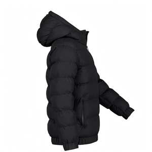 Wholesale Winter Thick Warm Down Jackets Hooded Zipper <b>Long</b> Sleeve Unisex <b>Black</b> <b>Coats</b> Casual Loose Cotton padded Clothes Apparel - Product Image 3