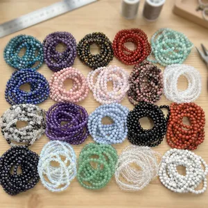 Natural Crystal <b>Bracelets</b> 6-10 mm Bead Healing Gemstone <b>Bracelets</b> Amethyst Onyx Chrysocolla Rose Quartz Lapis Selenite Amazonite - Product Image 1