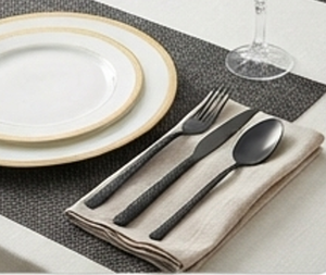 Ensemble de couverts noir mat de qualité supérieure, design minimaliste, compatible lave-vaisselle, en métal, pour mariage et table à manger. - Product Image 2