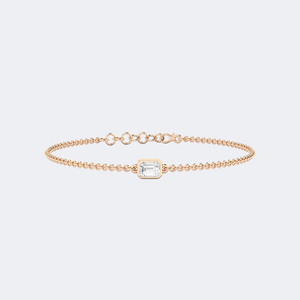 0.50CTW Emerald Bezel-<b>Set</b> Diamond Station Bracelet - Product Image 6