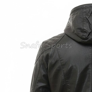 Veste en cuir pour homme, mode automne-hiver, style décontracté et ample, style motard, en vente en gros. - Product Image 6