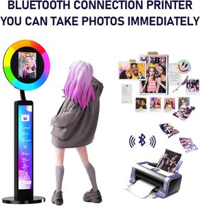 Support de photomaton portable avec compatibilité APP, télécommande, éclairage annulaire RGB et synchronisation musicale - Product Image 6