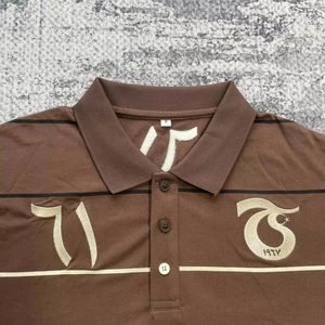 PL1056 Polo en tricot décontracté à manches courtes pour homme avec logo personnalisé, rayures de football, haut en tricot, pull en tricot pour homme - Product Image 3