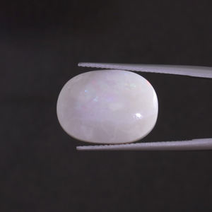 IGI Certified White Natural Opal Loose Gemstone 7.70 Carat Oval Cut 18.5x13.5mm Hand Cut <b>Polished</b> Light <b>Waxing</b>/Oiling 6mm - Product Image 3