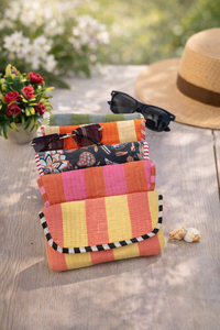 Assorted Quilted Print Rectangle Sunglasses <b>Case</b> <b>for</b> Women | Handmade Soft Cotton Simple Style Eyewear Pouch Shree Balajee - Product Image 1