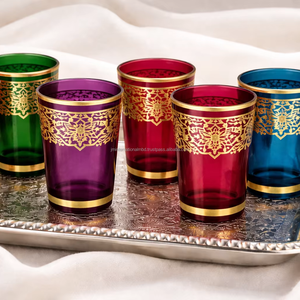 Verres à thé marocains, design floral arabe, ensemble de 6 tasses à thé marocaines - Product Image 1