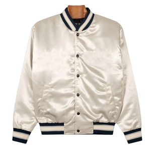 Wholesale Custom Men's Satin Windbreaker <b>Jacket</b> Plus Size <b>Waterproof</b> Knitted With Breathable Button Closure For <b>Winter</b> - Product Image 6
