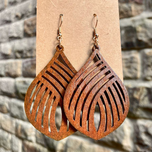 Pendientes de madera hechos a mano, pendientes de madera natural, pendientes de madera tallada, artesanías naturales - Product Image 4