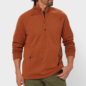 Sudadera con capucha de punto de cuello alto con media cremallera, unisex, de manga larga, 100% poliéster polar, con logotipo bordado personalizado, venta al por mayor 2025 - Product Image 4