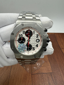 Montre mécanique de luxe à chronographe avec lunette en acier inoxydable de 41 mm, cadran Tapisserie blanc tendance, tachymètre, date, mouvement ETA - Product Image 2