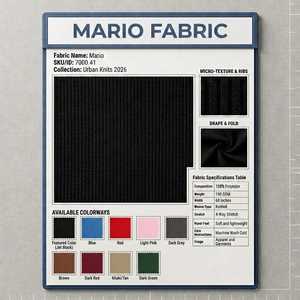 Tissu en maille côtelée 100% polyester, 200 GSM, 60 pouces, extensible dans les 4 sens, séchage rapide, tissu texturé en PET en rouleau pour vêtements - Product Image 1
