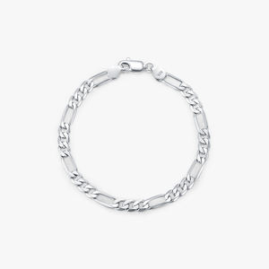 Bracelet minimaliste en argent sterling à maillons géométriques Figaro, bijou élégant pour le quotidien, cadeau classique unisexe de qualité supérieure - Product Image 1