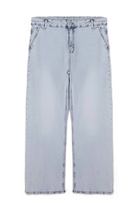 Jean en denim taille haute coupe droite pour femme, coupe ample, longueur intégrale, délavé, respirant, décontracté - Product Image 4