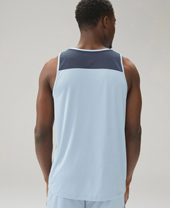 Débardeur Homme Bleu Clair Sans Manches Col Rond Séchage Rapide en Polyester Tricoté Couleur Unie Sportif Vêtement d'Entraînement Haute Qualité Promotion 2026 - Product Image 3