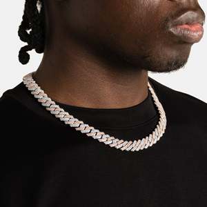 Collier Hiphop Minimaliste UrbanVrit pour Femme en Argent Sterling 925 Plaqué Or 18 carats avec Chaîne Cubaine et Zircon, Idéal au Quotidien - Product Image 5